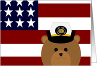 Missing My Favorite Coast Guard Enlisted Member (Female) - American Flag card