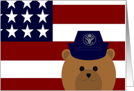 Missing My Favorite Air Force Enlisted Member (Female) - American Flag card
