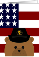 Missing My Favorite Army Enlisted Female - American Flag card