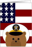 Missing My Favorite Naval Officer (Male) - American Flag card