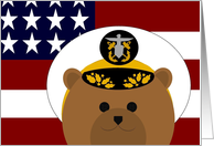 Missing My Favorite Naval Officer/Commander & Up (Male) - American Flag card