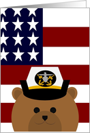 Missing My Favorite Naval Officer (Female) - American Flag card