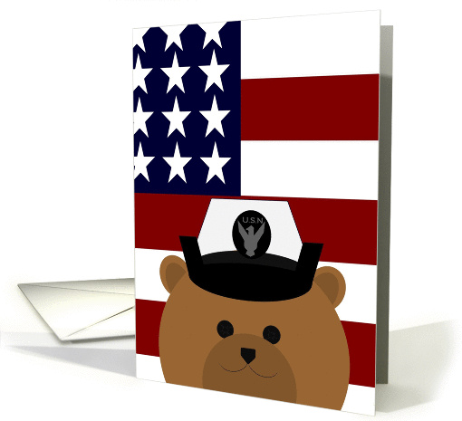 Missing My Favorite Navy Enlisted Sailor (Female) - American Flag card