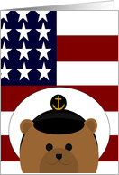 Missing My Favorite Navy Enlisted Sailor (Male) - American Flag card