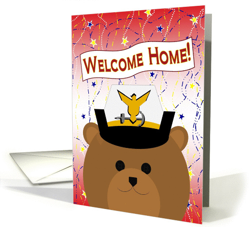 Welcome Home! Coast Guard - Female Officer Uniform Cap Bear card
