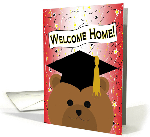 Welcome Home College Student! - Cap & Gown Bear card (1079508)