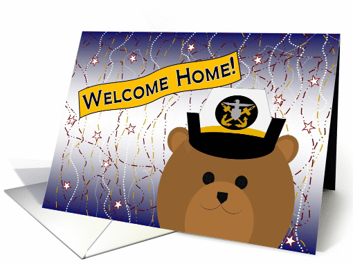 Welcome Home! Navy - Uniform Cap - Female Officer Bear card (1079560)