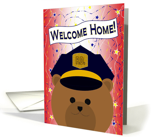 Welcome Home Husband! Police Officer Bear card (1085876)