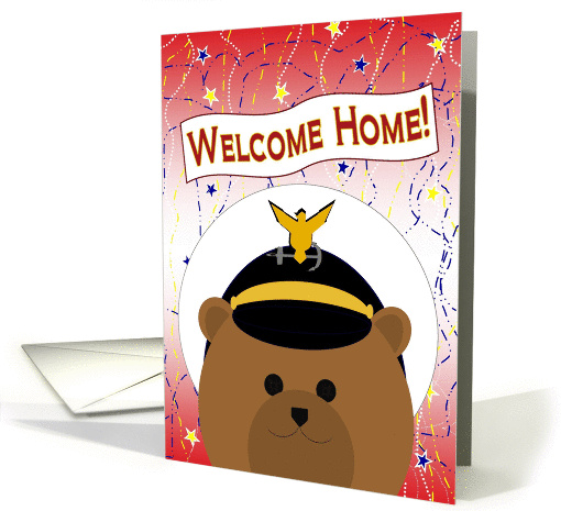 Welcome Home Dad! Coast Guard Officer Cap Bear card (1085902)
