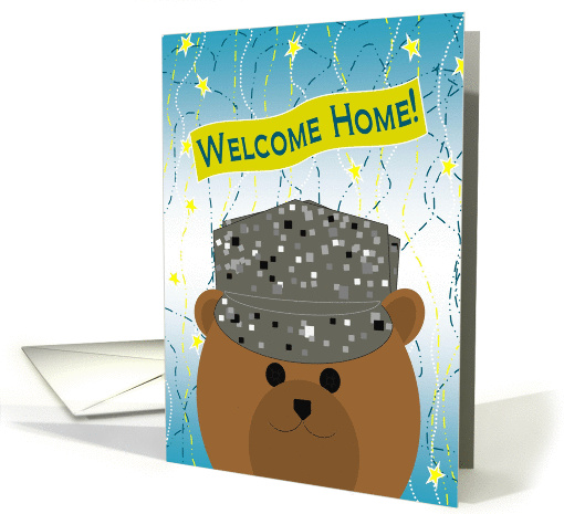 Welcome Home Husband! Air Force - Working Uniform Cap Bear card