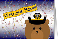 Welcome Home Mom! Navy - Working Female Officer Cap Bear card