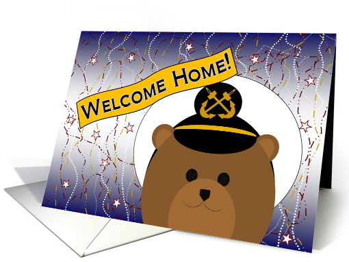 Welcome Home Dad! Navy - Working Male Chief Cap Bear card (1086024)