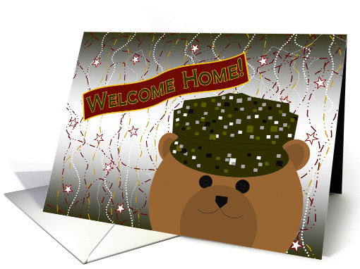 Welcome Home Son! Army Working Uniform Cap Bear card (1086058)