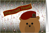 Welcome Home Son! Army Airborne Beret Cap Bear card