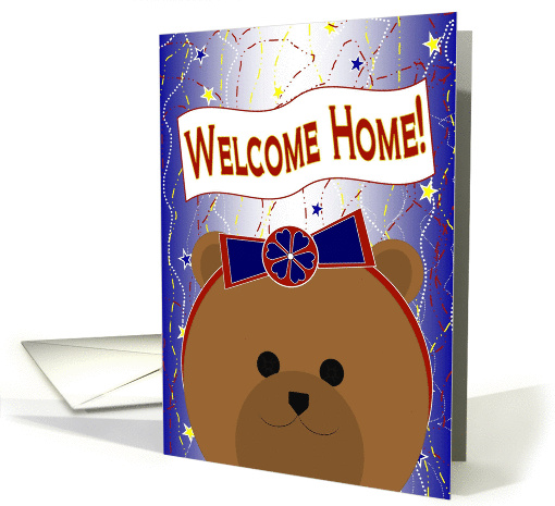 Welcome Home Mom! Bear with a Bow card (1086226)