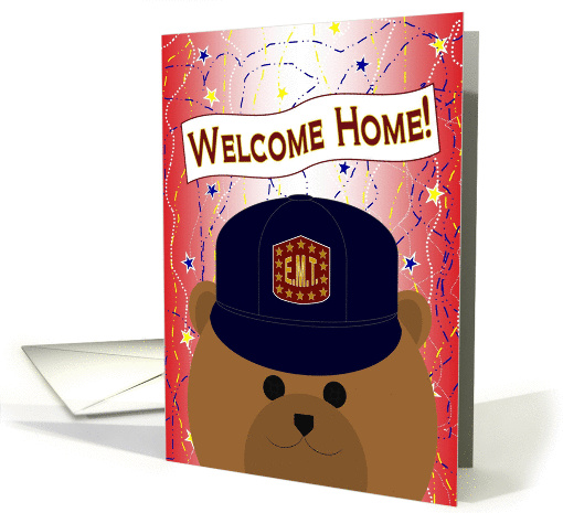 Welcome Home Son! Emergency Medical Technician/E.M.T. Bear card