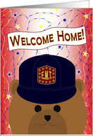 Welcome Home Wife! Emergency Medical Technician/E.M.T. Bear card