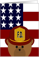 Thank You for Your Service - Firefighter/American Flag card