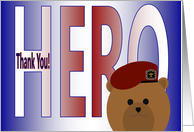Thank You for Your Service - Army Airborne Red Beret Bear card