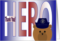 Thank You for Your Service - Female Air Force Enlisted Uniform Cap Bear card
