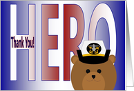 Thank You for Being My Hero - Wife - Naval Officer card