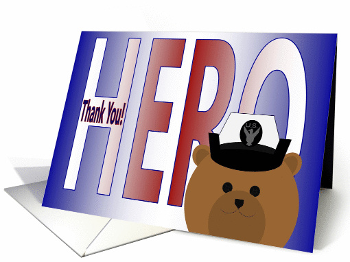 Thank You for Being My Hero - Wife - Navy Enlisted Sailor card