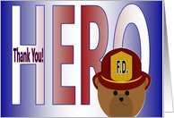 Thank You for Being My Hero - Husband - Fire Fighter card