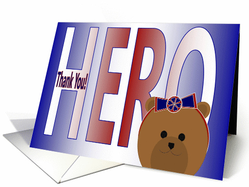 Thank You for Being My Hero - Mom - Bear card (1087270)