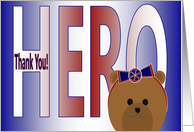 Thank You for Being My Hero - Mom - Bear card