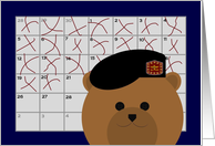Calendar Counting Down the Days! - To Army Grunt/Black Beret card