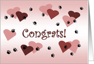 Paw Print Love - New Furry Family Member Congratulations - New Pet card