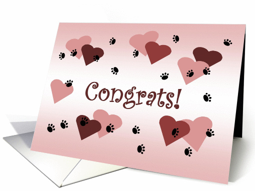 Puppy Print Love - New Puppy Dog Family Member Congratulations card