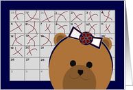 Calendar Counting Down! - For Sweet Honey Bear/Girlfriend card