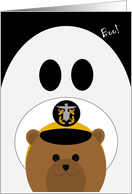 Halloween Card to Deployed Navy Officer/Male - Uniform Cap card