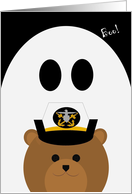 Halloween Card to Deployed Navy Officer/Female - Uniform Cap card