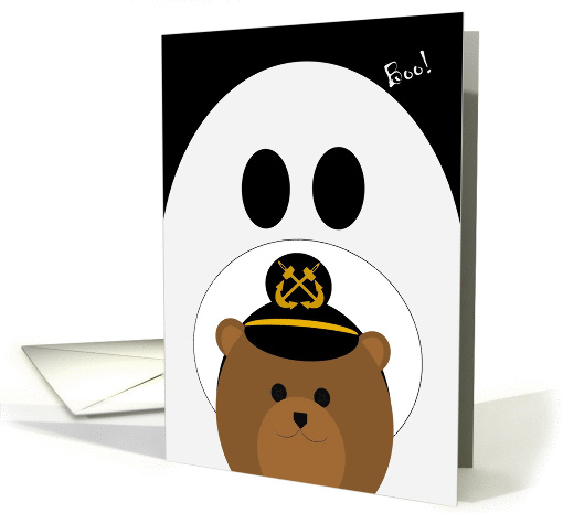 Halloween Card to Deployed Navy Chief/Male - Uniform Cap card