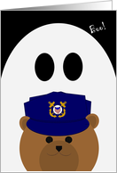 Halloween Card to Deployed Coast Guardsman - Working Uniform Cap card