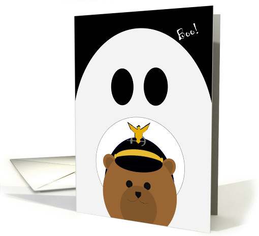 Halloween Card to Deployed Coast Guard Officer/Male - Uniform Cap card