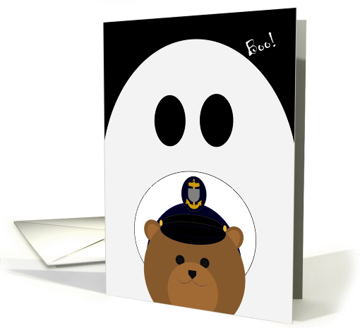 Halloween to Deployed Coast Guard Chief/Male - Uniform Cap card