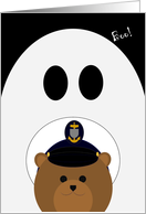 Halloween to Deployed Coast Guard Chief/Male - Uniform Cap card