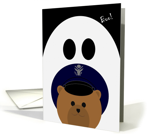 Halloween Card to Deployed Air Force Officer/Male - Uniform Cap card