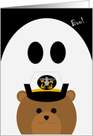 Missing Son Halloween Card - FROM Navy Officer/Female & Ghost card