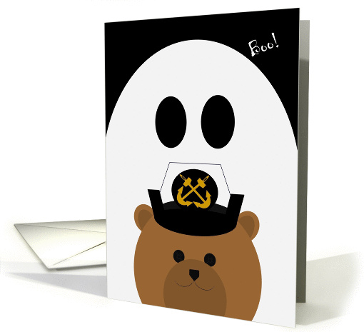 Missing Son Halloween Card - FROM Navy Chief/Female & Ghost card