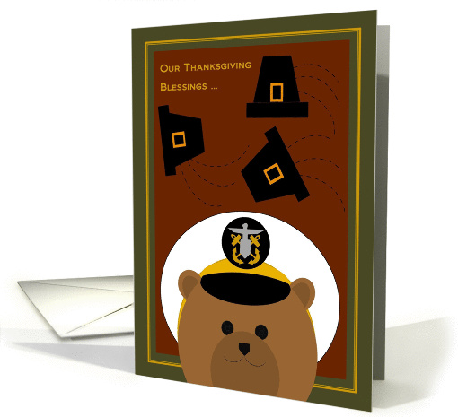 Counting Thanksgiving Blessings Across Miles/TO Navy Officer Male card