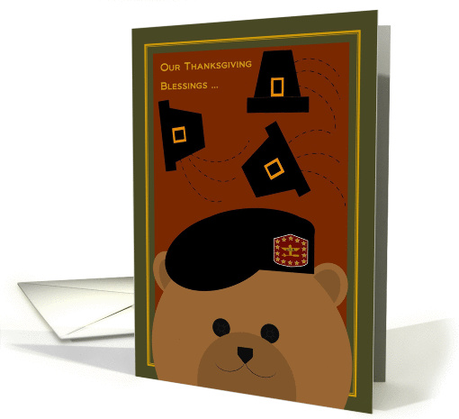 Count Thanksgiving Blessings Across Miles FROM Army Black Beret card