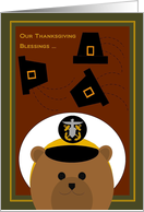 Husband - Thanksgiving Blessings Across Miles - Navy Officer card