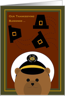 Brother - Thanksgiving Blessings Across Miles - Coast Guard Enlisted card