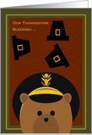 Life Partner - Thanksgiving Blessings Across Miles - Army Officer card