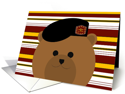 Thank You for Your Service - Black Beret Wearing Army Soldier card