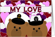 Happy Anniversary - To Husband - Navy Enlisted Couple card